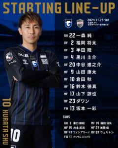 天皇杯决赛首发：宇佐美贵史伤缺，仓田秋出战，坂本一彩PK大迫勇也