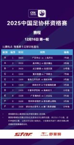 2025赛季足协杯资格赛赛程：16/17/19/20日开赛