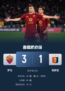 罗马意甲主场四连胜且每场至少打进2球，上一次发生还是在2019年