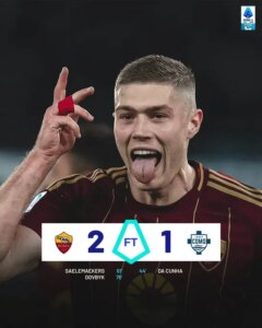 罗马2-1逆转科莫，萨勒马科尔斯破门，多夫比克制胜球