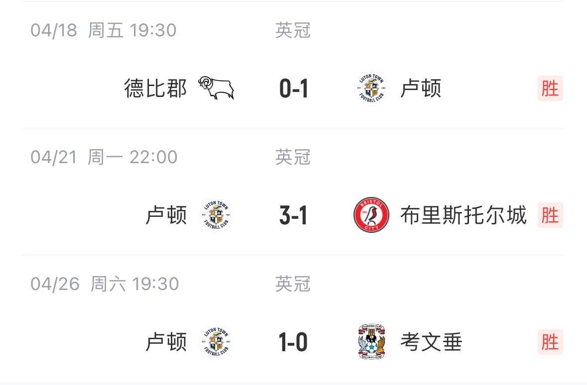 末轮没顶住！卢顿此前三连胜抢9分一度保级在望 末轮输球终降级