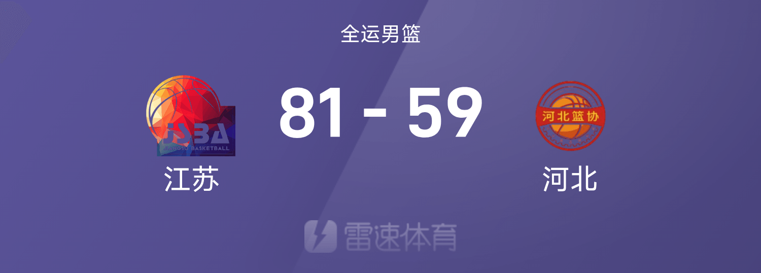 全运男篮战报：蒋浩然豪取39+14，胡崇洋16+9，江苏81-59河北