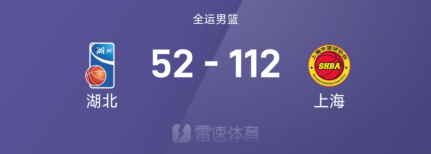 全运男篮战报：刘正清18分&李添荣15分，上海112-52狂胜湖北60分