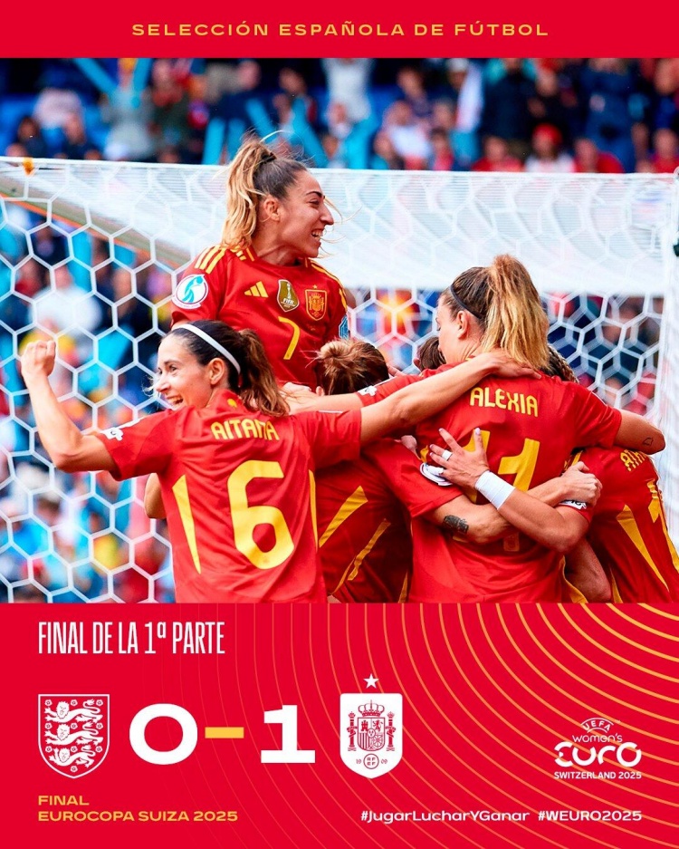 半场-西班牙女足1-0英格兰女足 奥娜助攻马里奥娜头槌破门