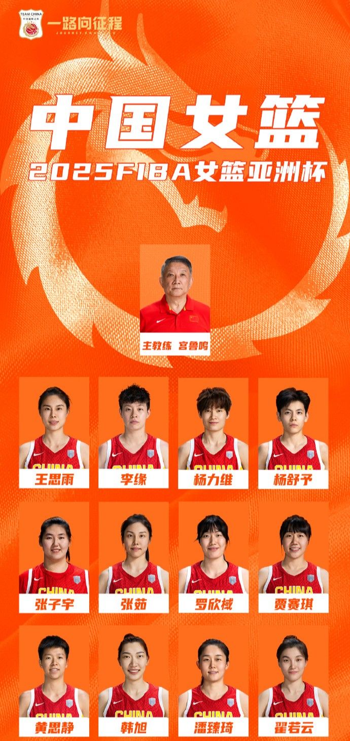 中国女篮公布出战2025亚洲杯大名单：韩旭&张子宇领衔，李梦&李月汝缺席