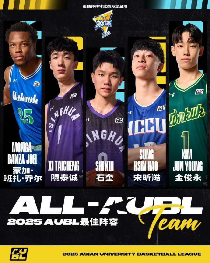 首届AUBL联赛最佳阵容出炉：隰泰诚&石奎双双入选