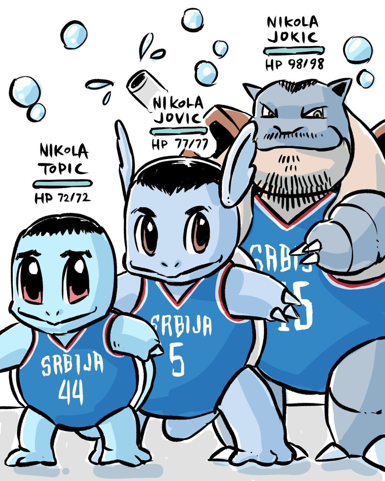 与宝可梦联动！FIBA官方晒塞尔维亚的尼古拉家族进化过程